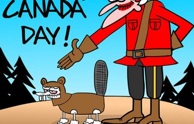 Canada day cartoon