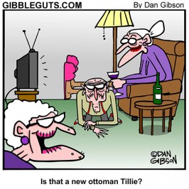 Old man Farting in bed cartoon from Gibbleguts.com